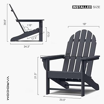 ダイヤモンドアートクラブ Adirondack Chairs Amazon.com: YARDCOM Adirondack Chair, 110°Ergonomics Plastic
